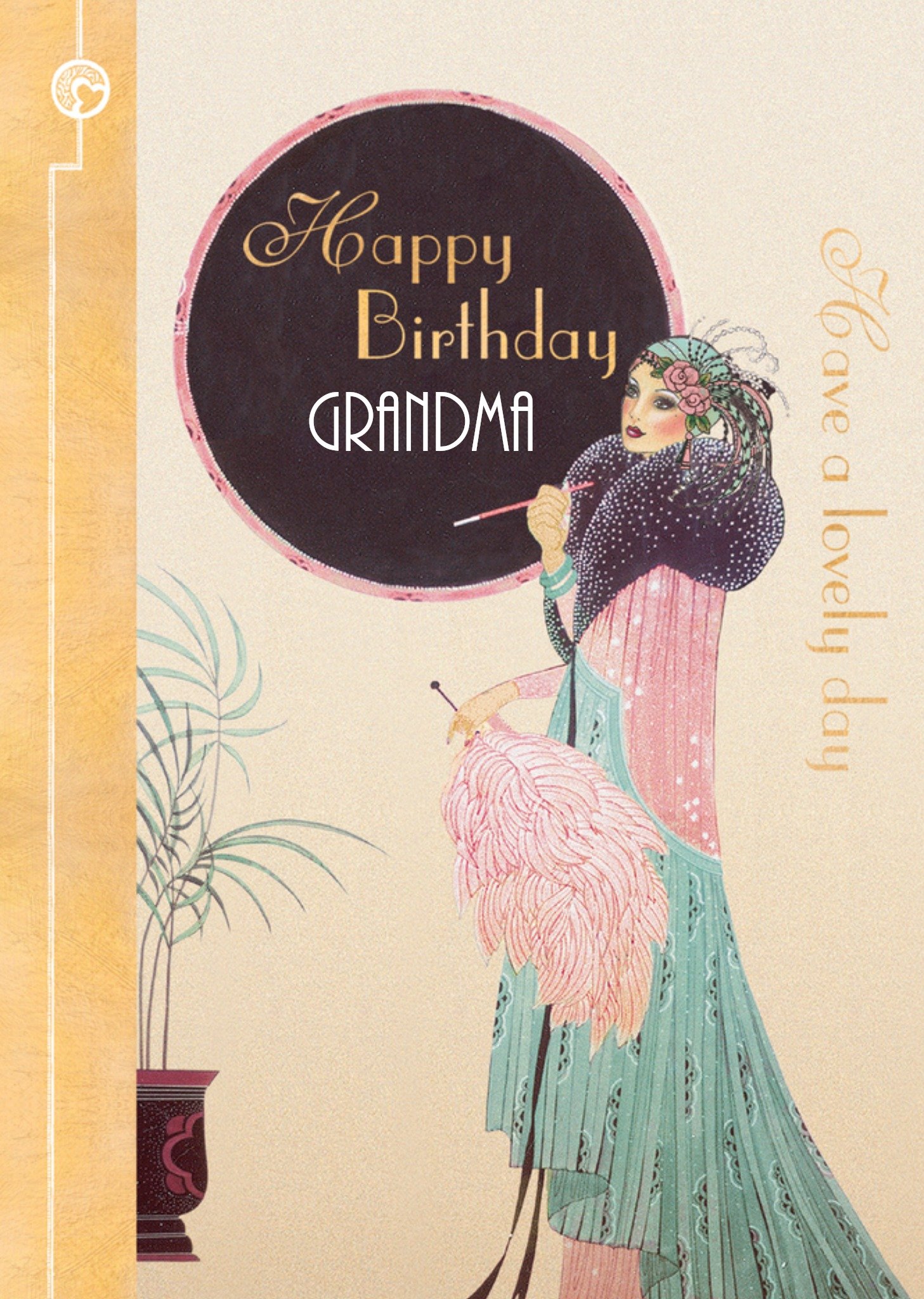 Grandma Birthday Art Deco Card Ecard