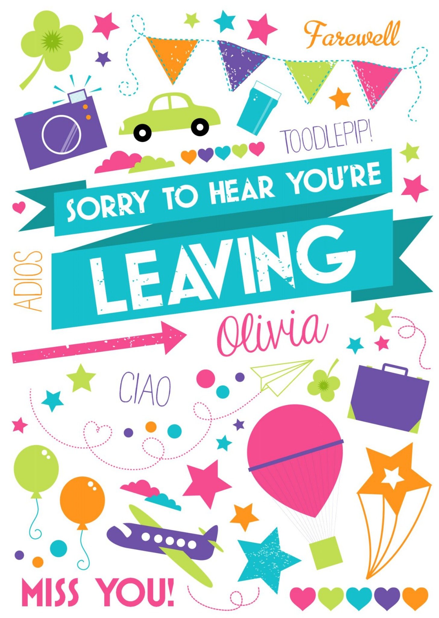 Pick N Mix Farewell Personalised Leaving Card