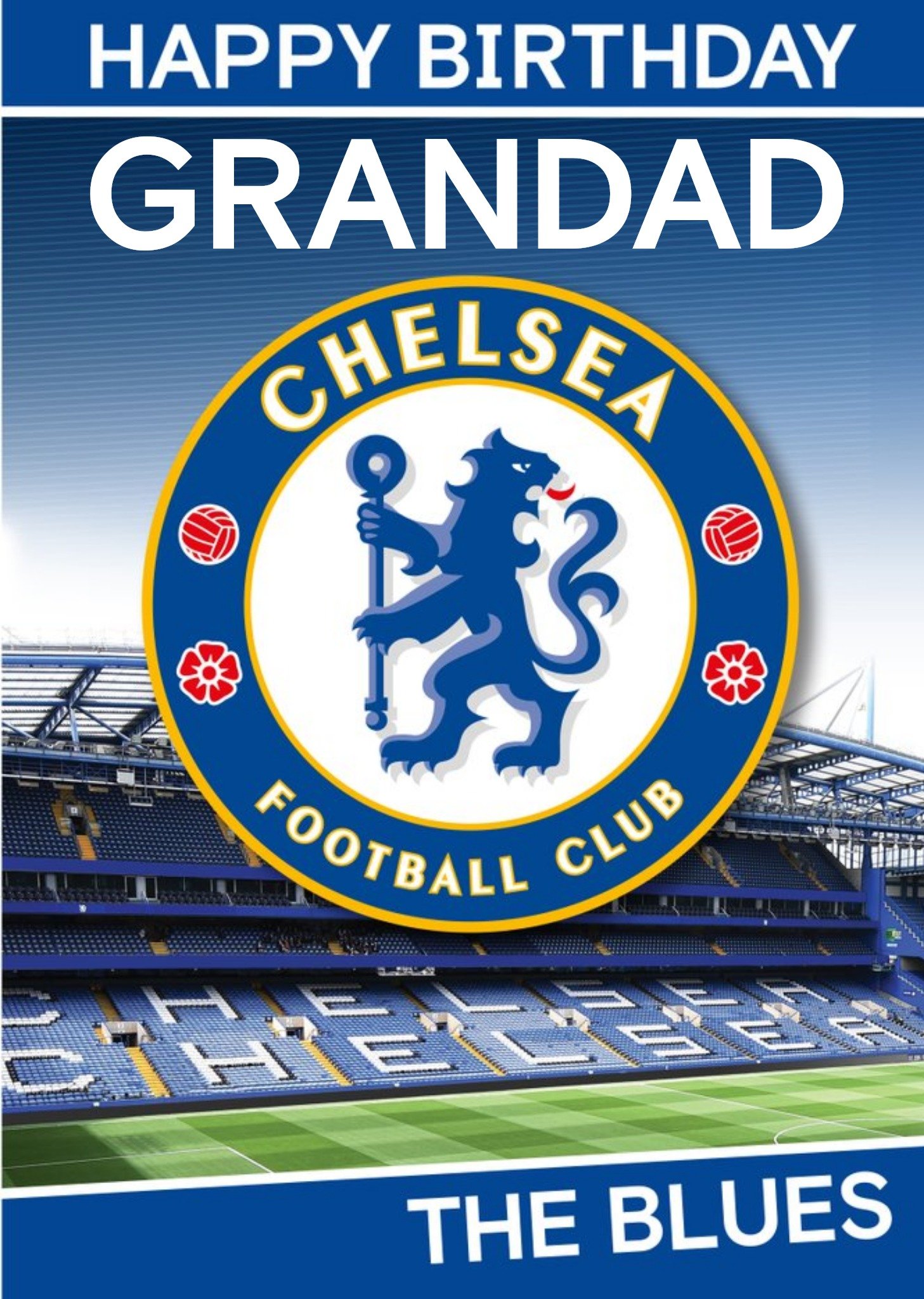 Chelsea Fc Birthday Card - Grandad - The Blues, Large