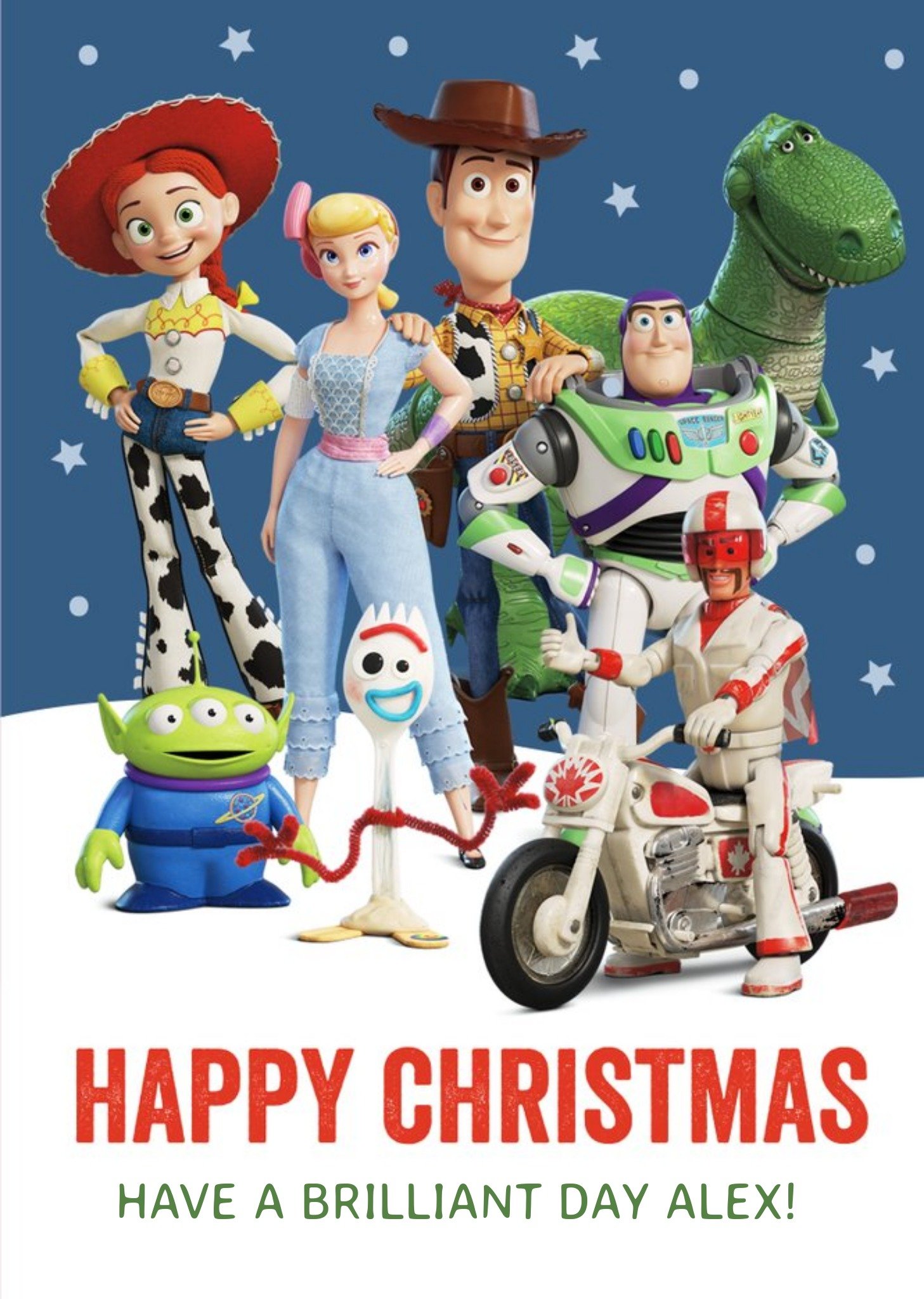Disney Toy Story 4 Characters Christmas Cards Happy Christmas, Large