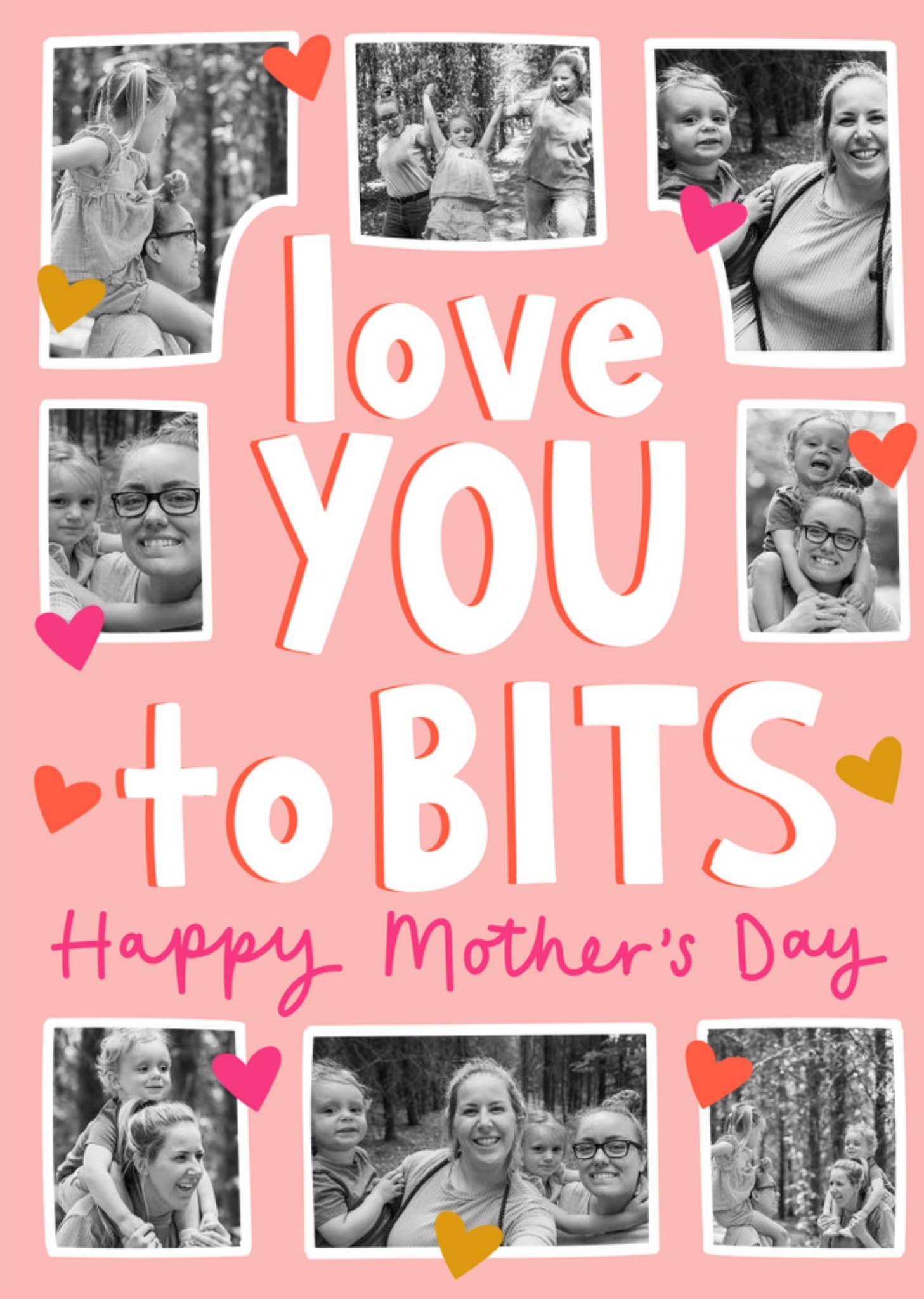 Love You To Bits Multi Photo Upload Mother's Day Card