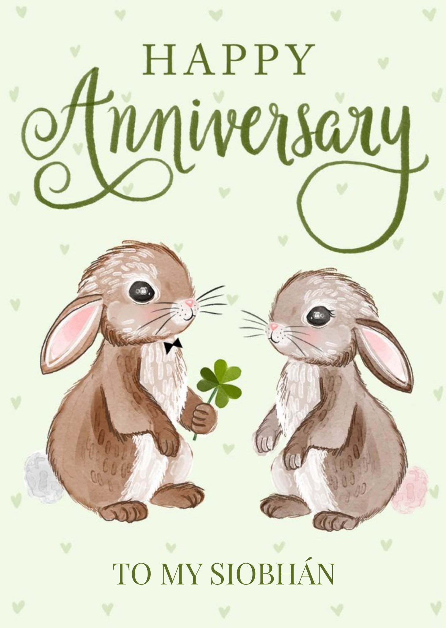 Moonpig Cute Illustrated Bunnies Anniversary Card, Large