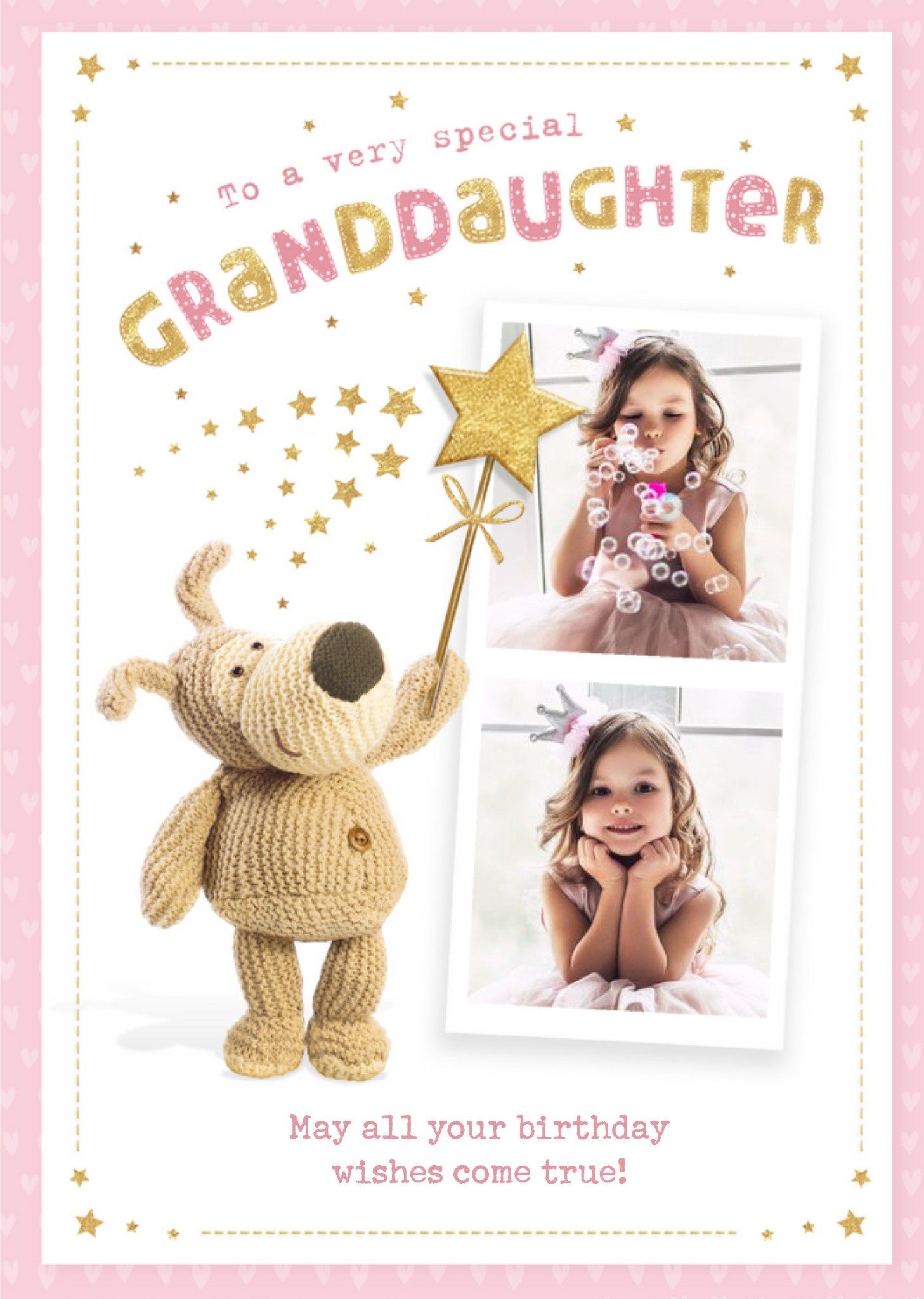Cute Boofle Photo Upload Card - To A Very Special Granddaughter, Large