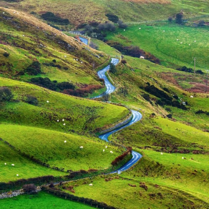 Photographic Image of Winding road, Causeway Coast Card