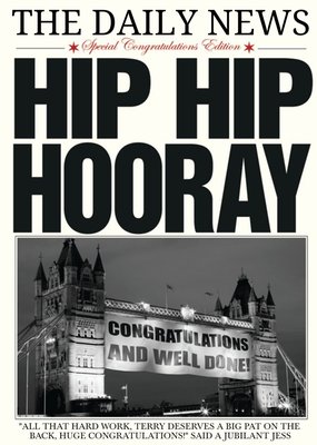 The Daily News Hip Hip Hooray Personalised Caption Card