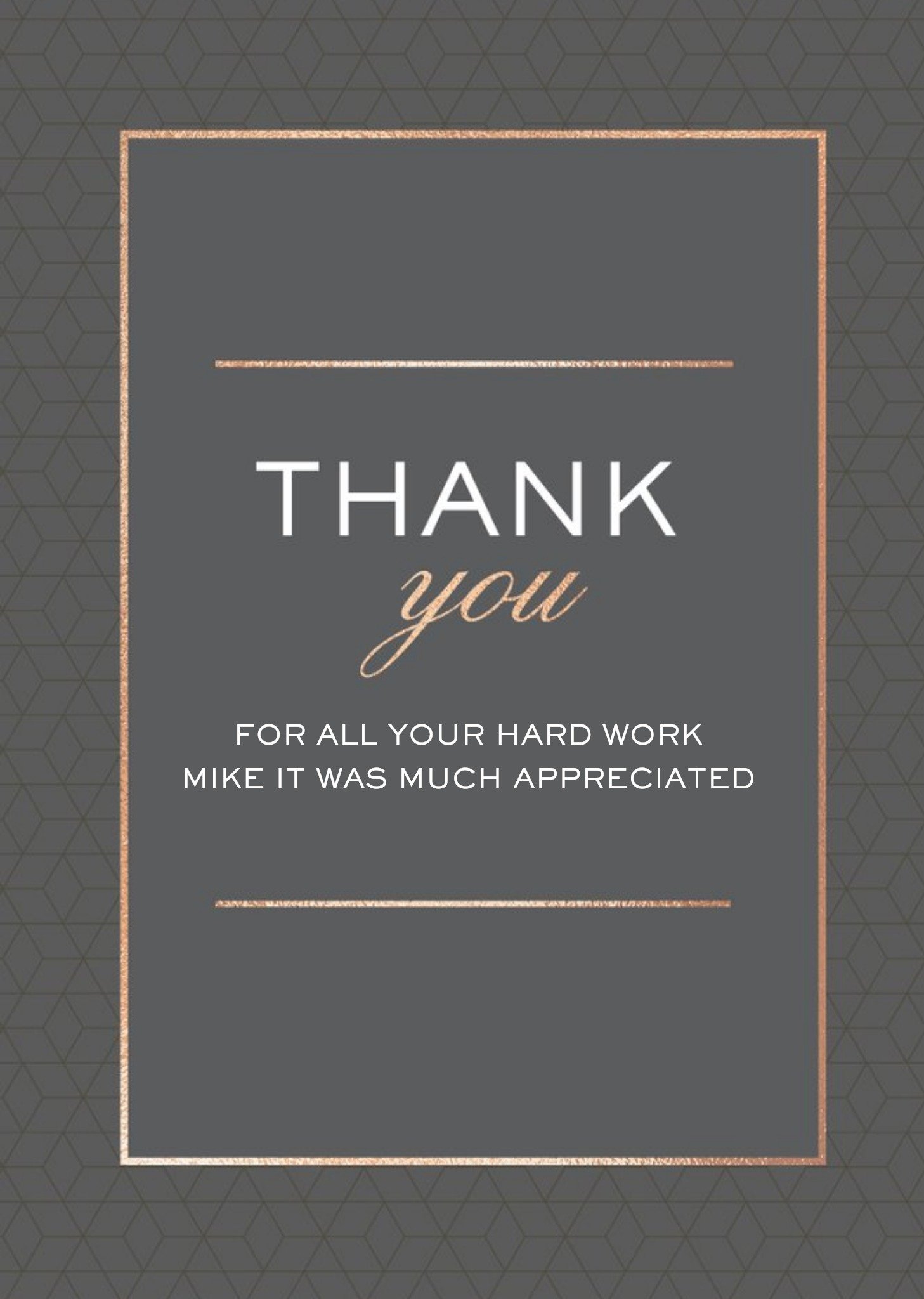 Modern Geometric Foil Thank You Card Ecard