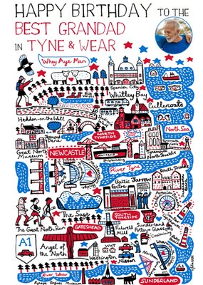 Tyne & Wear Illustrations Photo Upload Birthday Card