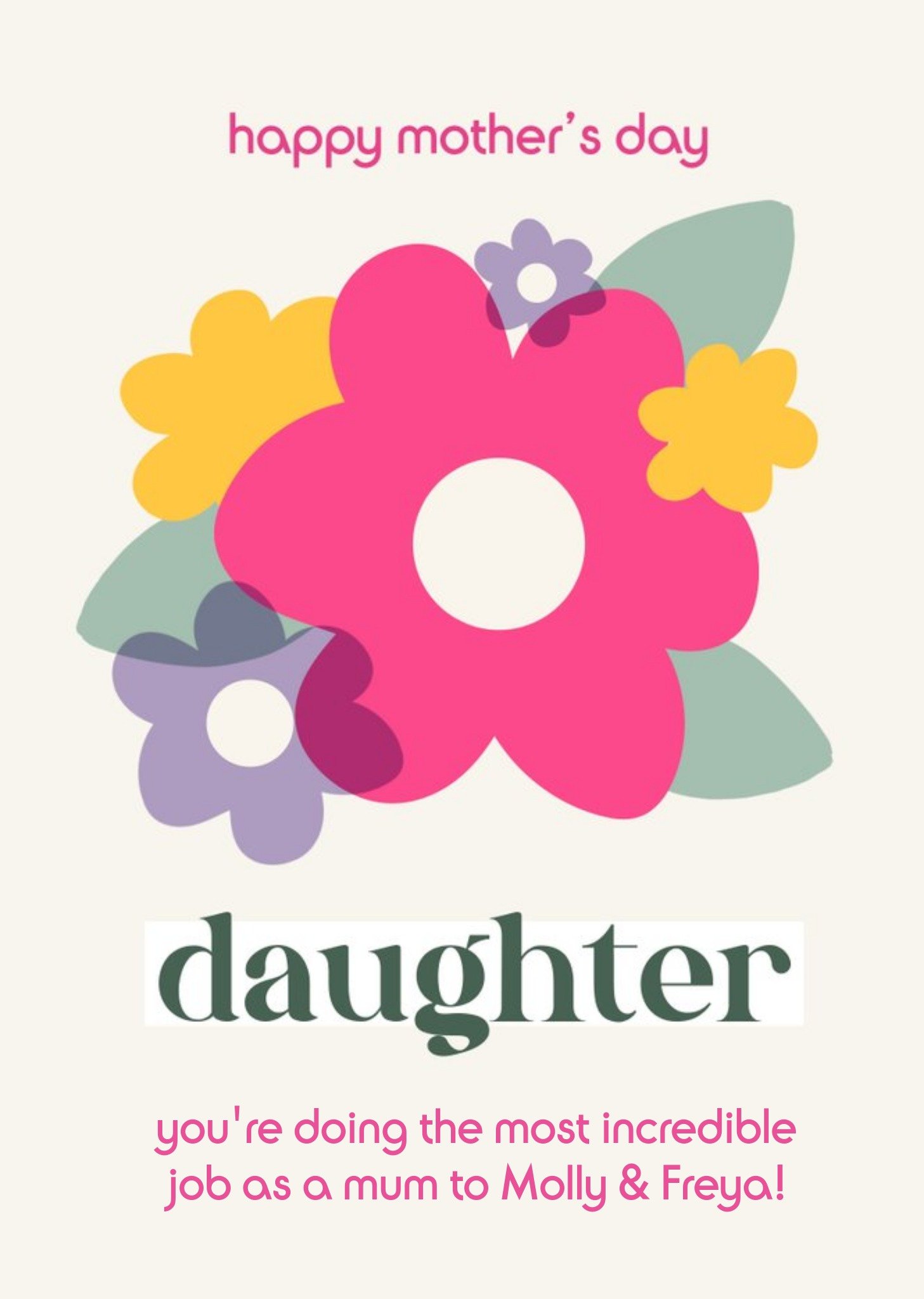 Moonpig Daughter Incredible Job Mother's Day Card Ecard