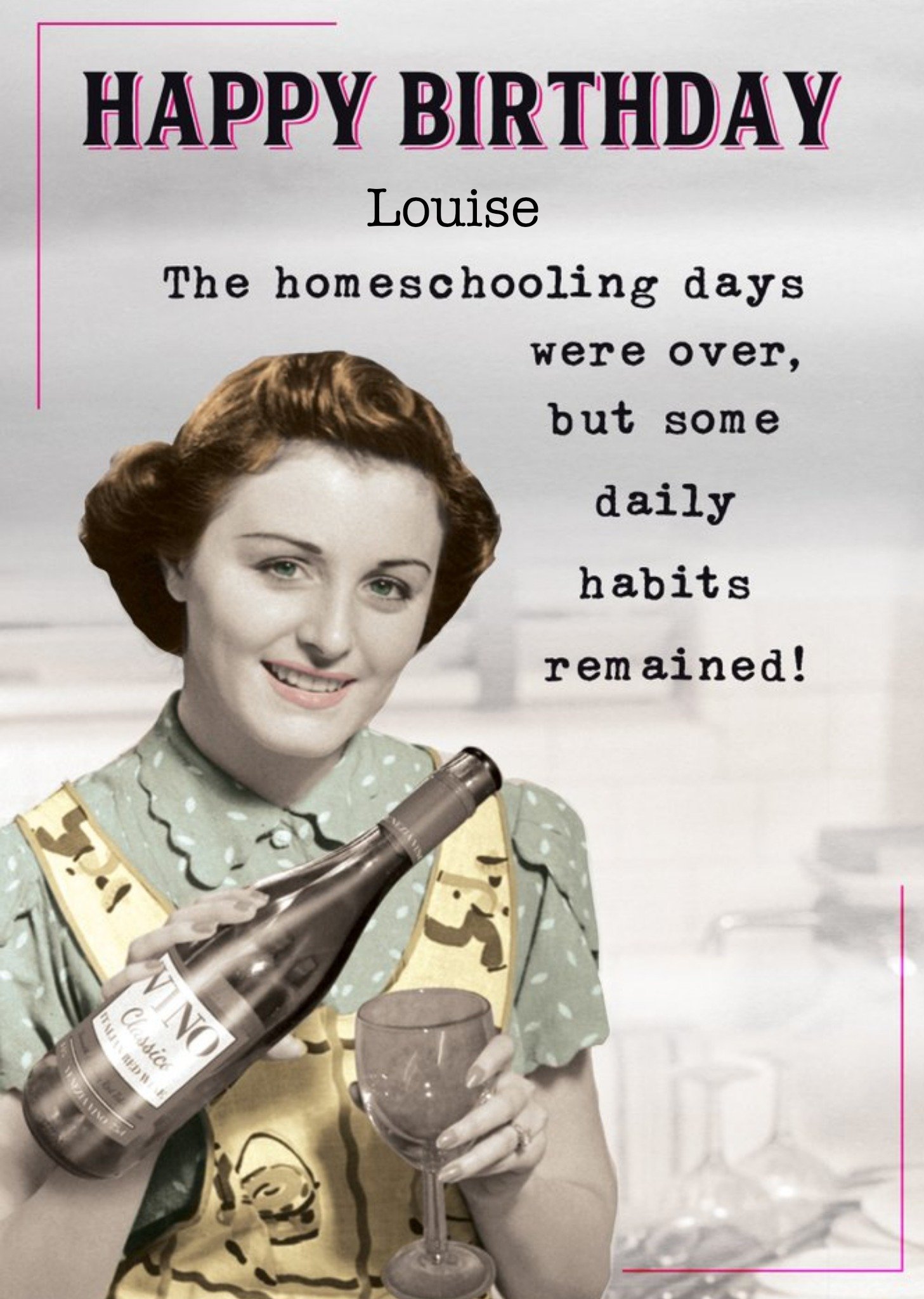 Moonpig Humorous Photographic Homeschooling Birthday Card , Large