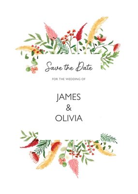 Floral Personalised Save The Date Wedding Invitation