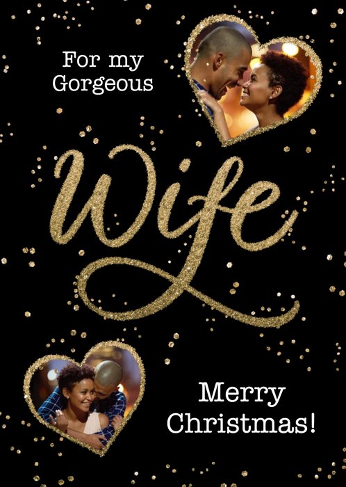 Glitter Wife Photo Upload Christmas Card
