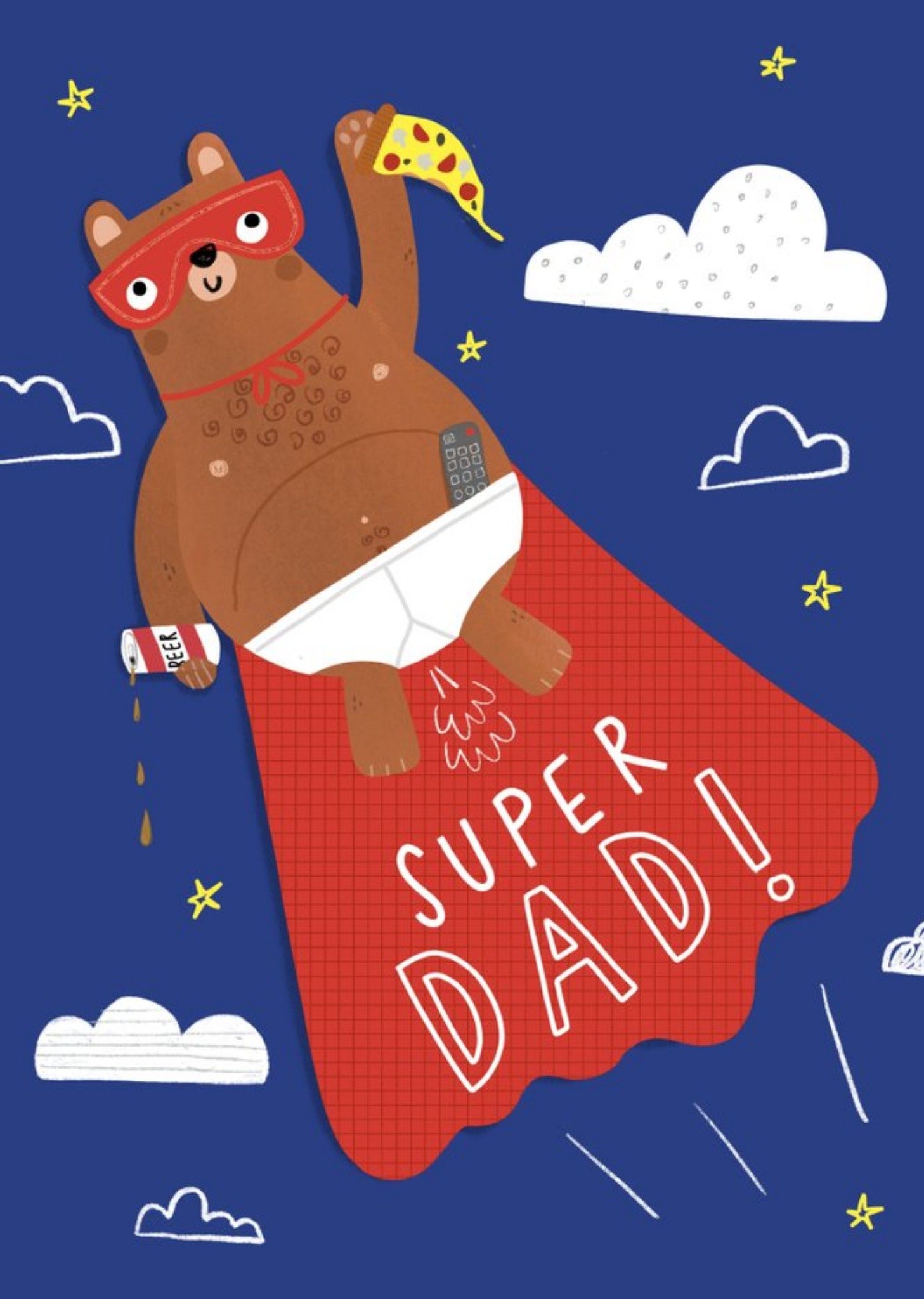 Jess Moorhouse Fun Illustrated Bear Super Dad Card