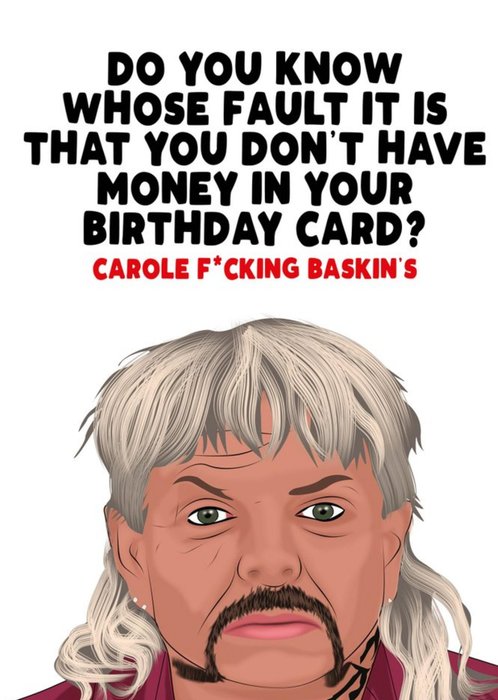 Rude Do Not Have Money Birthday Card