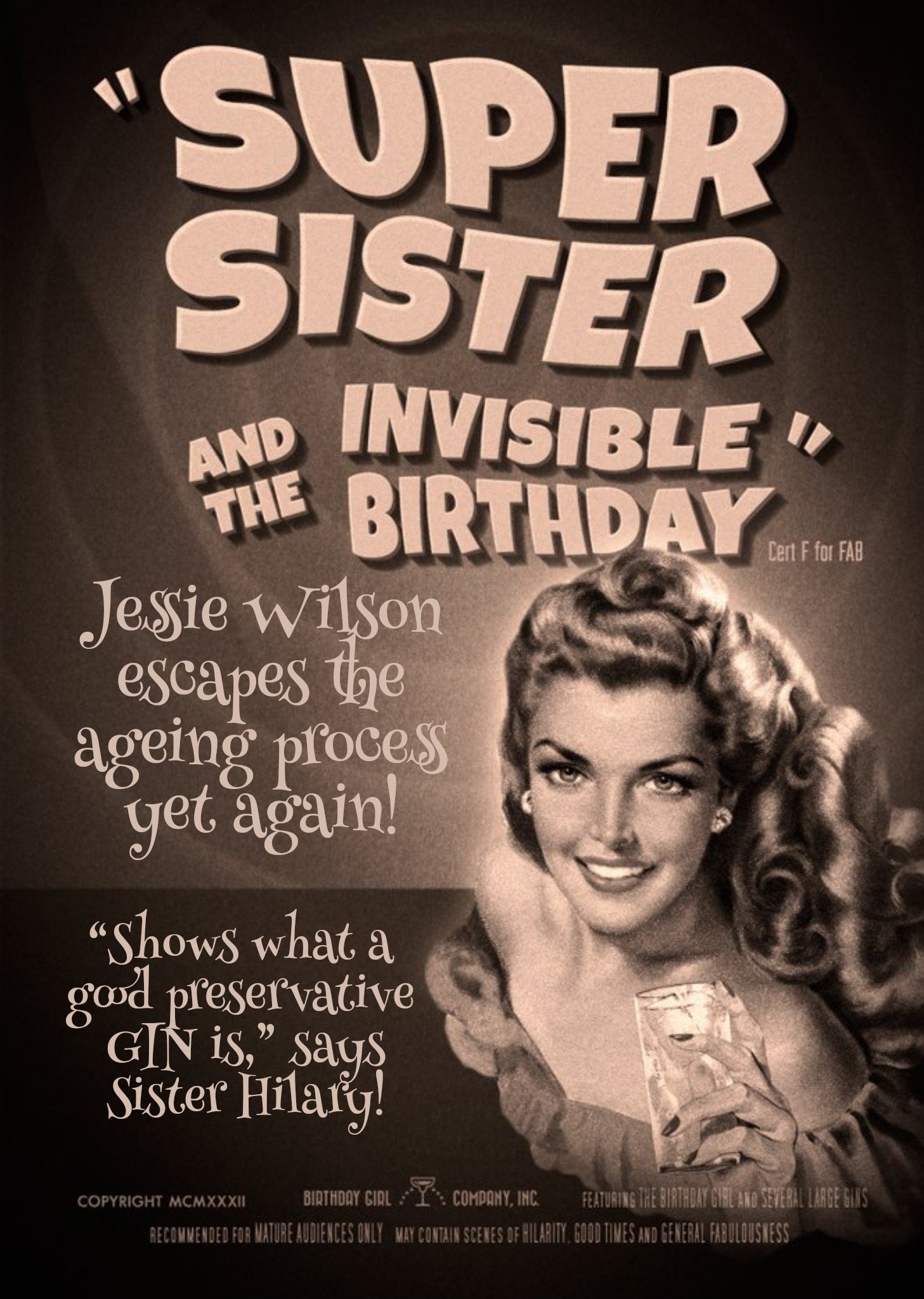 Film Noir Super Sister Card Ecard