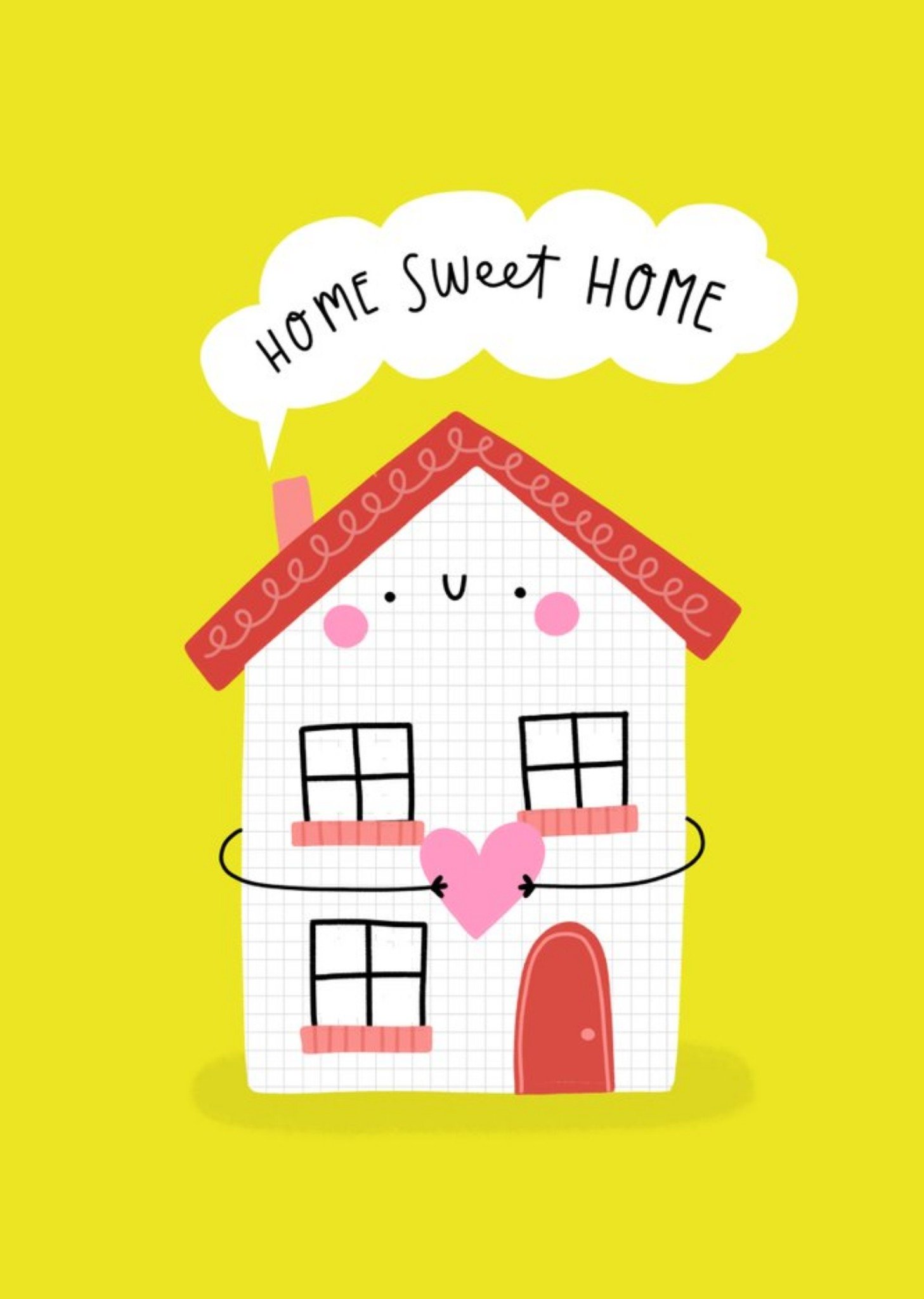 Jess Moorhouse Bright Illustrated House New Home Card Ecard