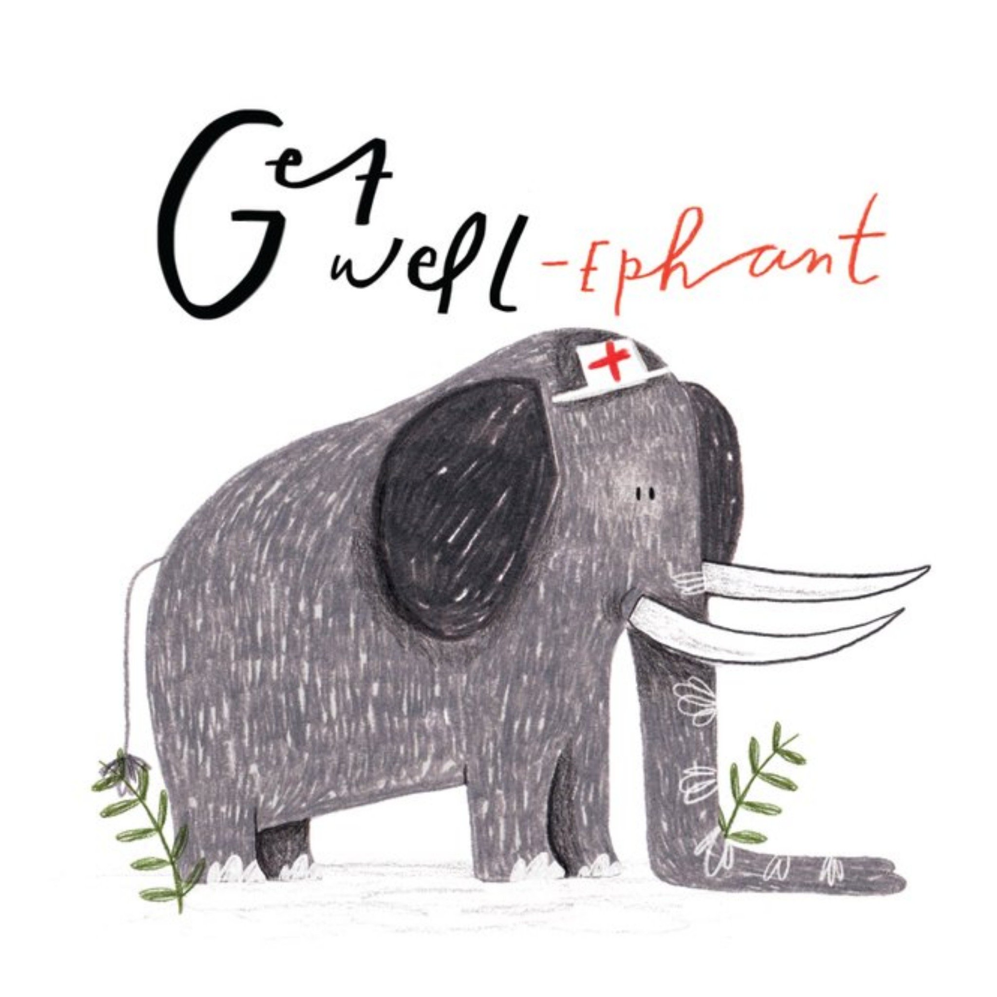 Moonpig Gell Well Card - Animals - Elephant, Square