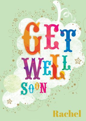 Mint And Colourful Lettering Personalised Get Well Soon Card