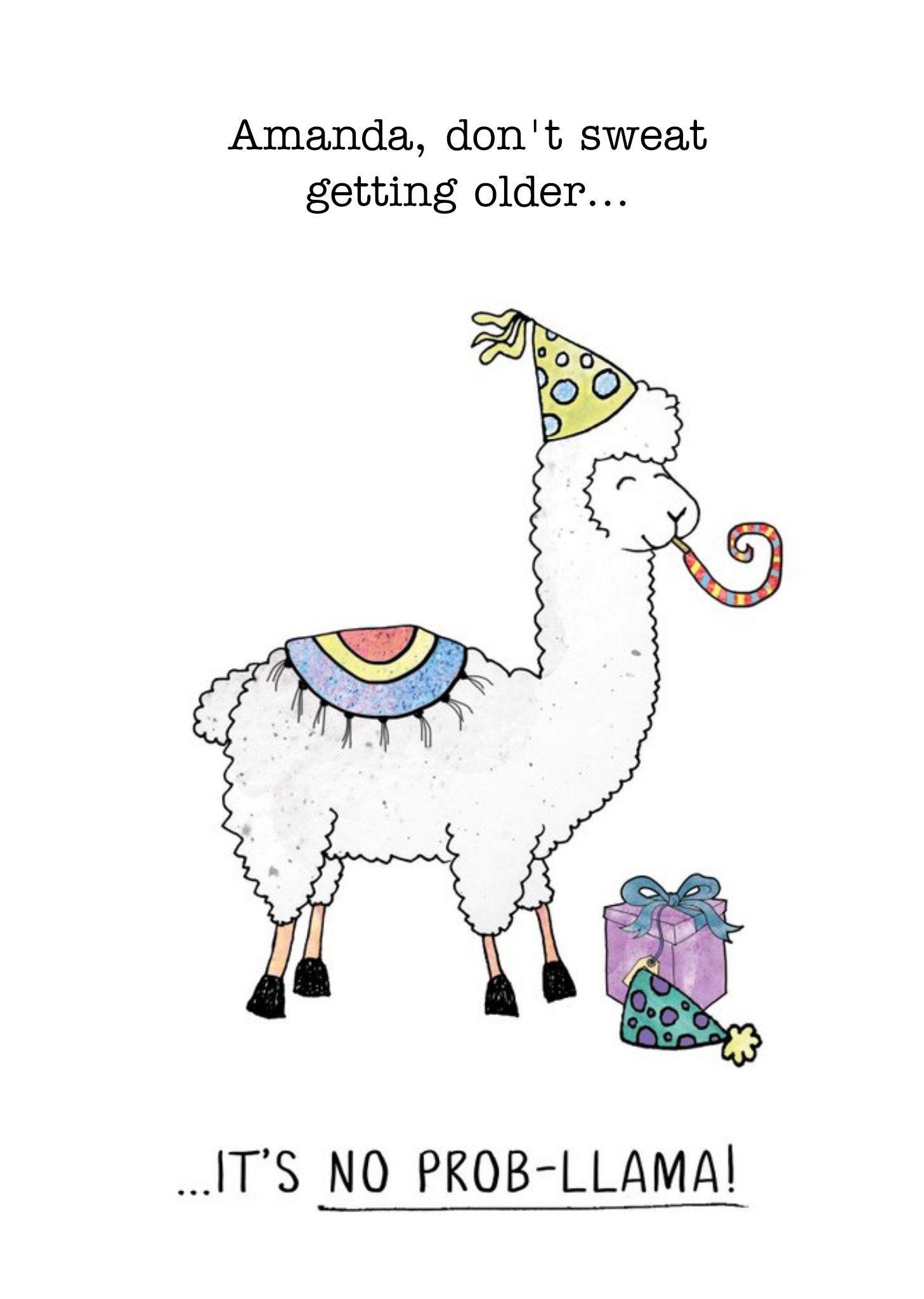 Moonpig Funny Getting Older Llama Birthday Card, Large