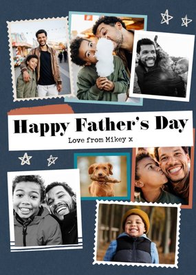 Modern Photo Upload Collage Father's Day Card
