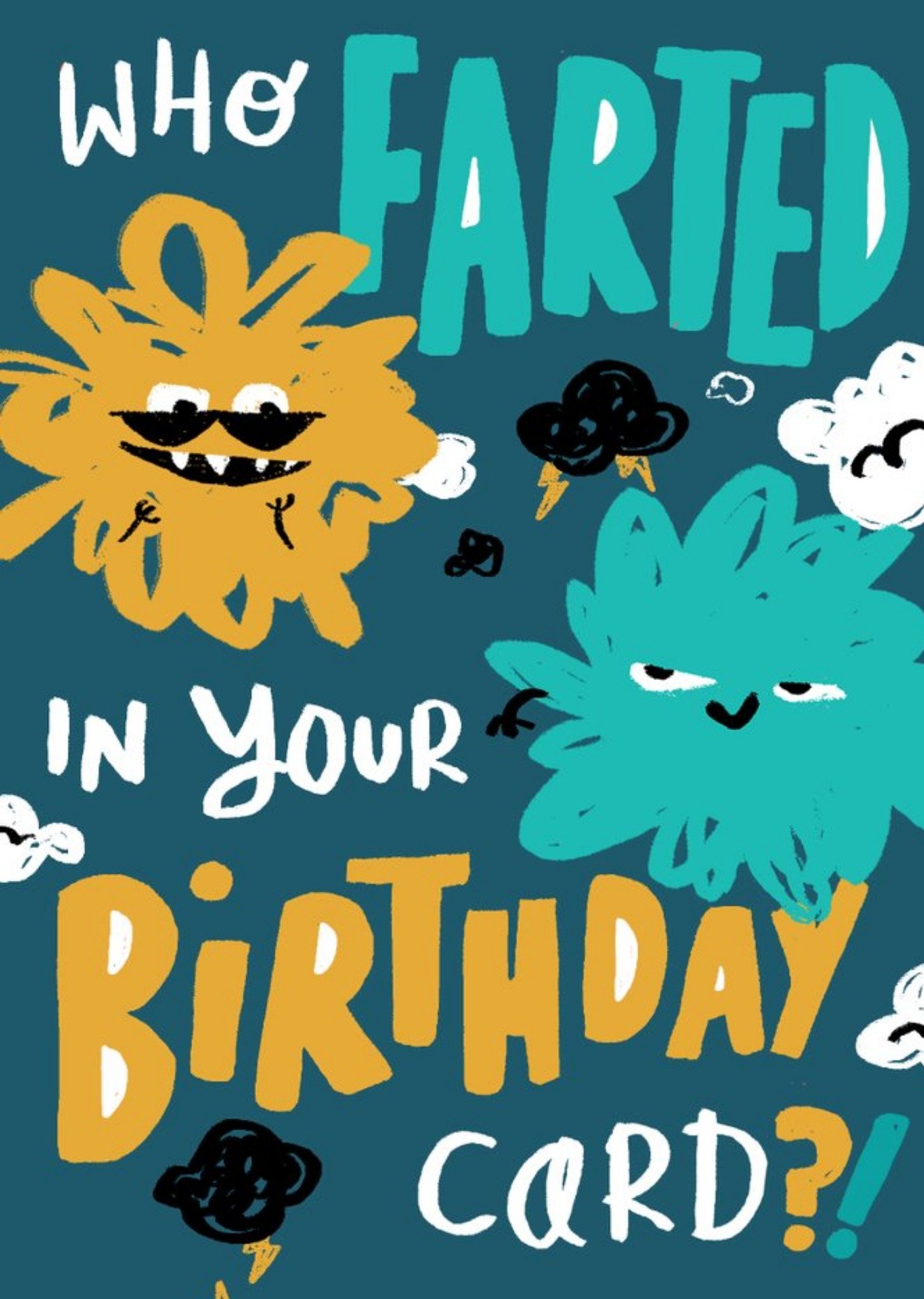 Chaotika Bright Fun Scribble Monsters Who Farted In Your Birthday Card? Ecard