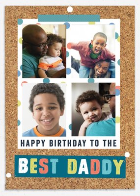 Pinboard Happy Birthday - Photo Upload Postcard - Best Daddy