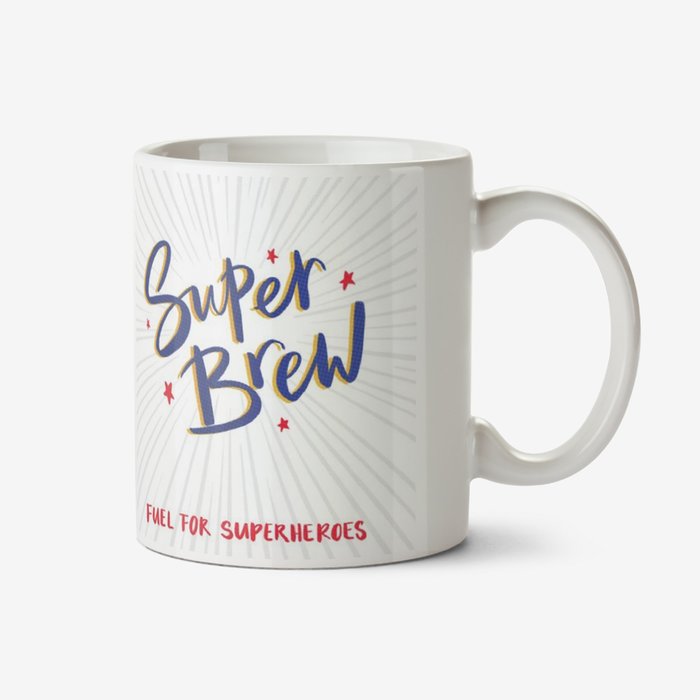 Typographic Pow Super Brew Fuel For Superheroes Personalised Mug