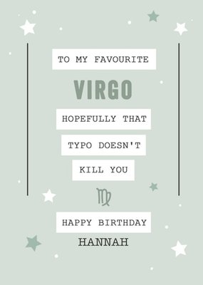 Funny Virgo Zodiac Birthday Card