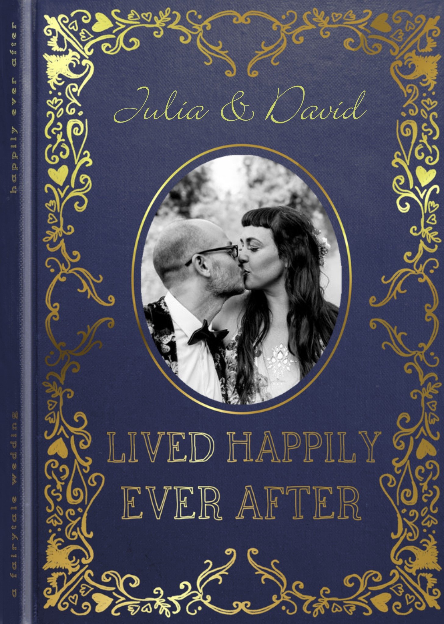 Okey Dokey Design Book Cover Photo Upload Lived Happily Ever After Wedding Card Ecard