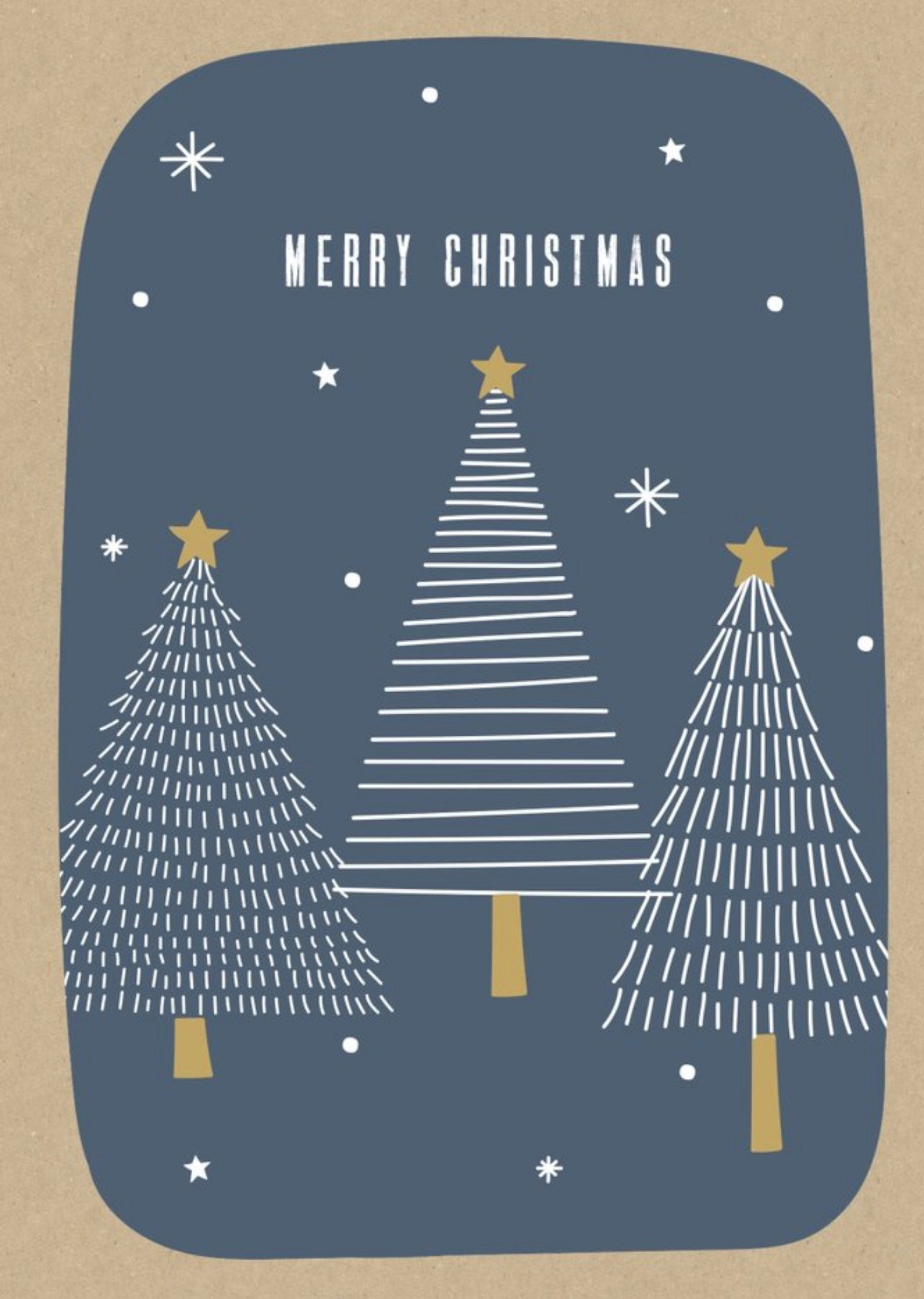 Three Tree Blue Christmas Card Ecard