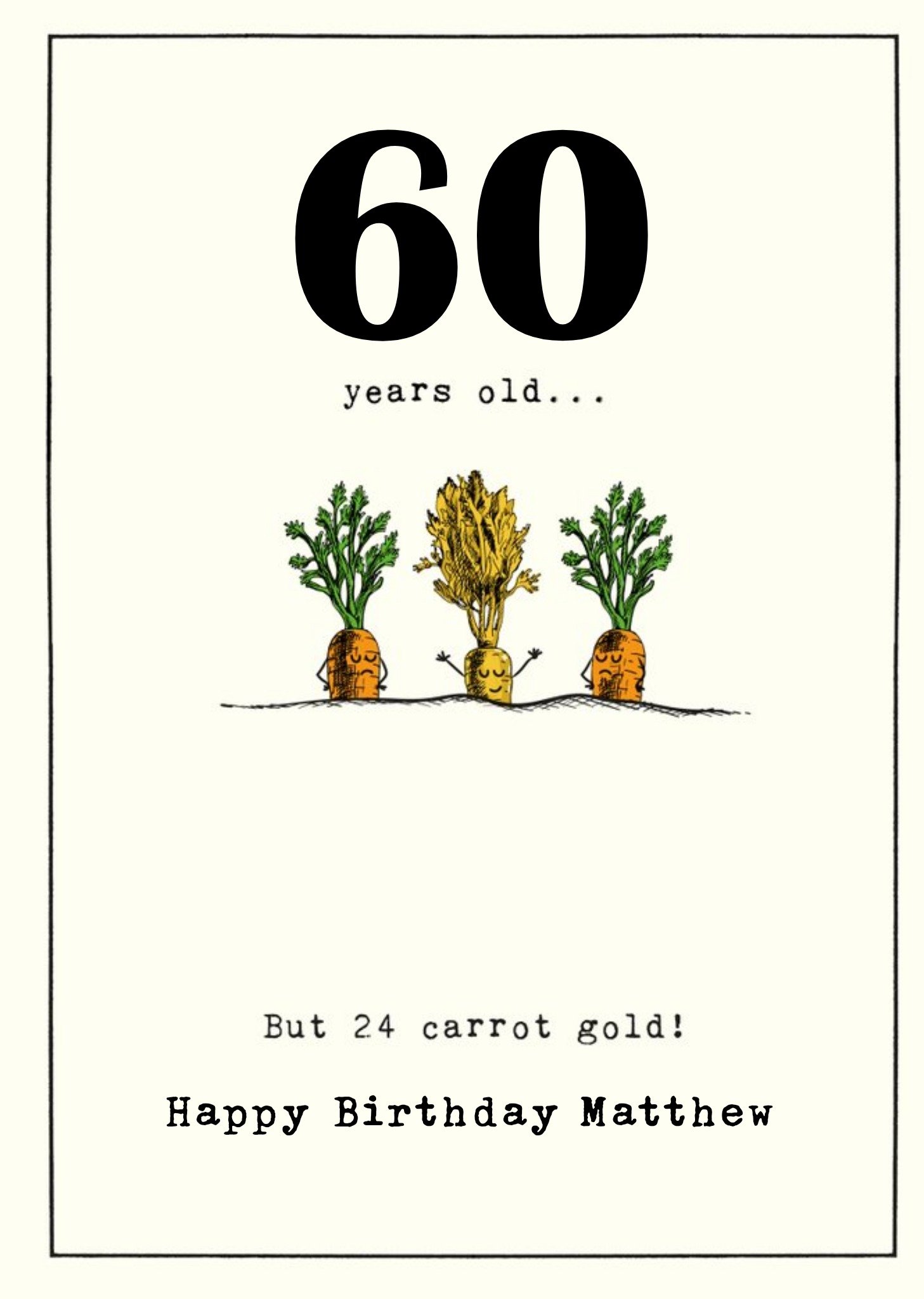 Moonpig 60 Years Old But 24 Carrot Gold 60th Birthday Card Ecard