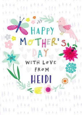 Cute Illustration Happy Mother's Day With Love