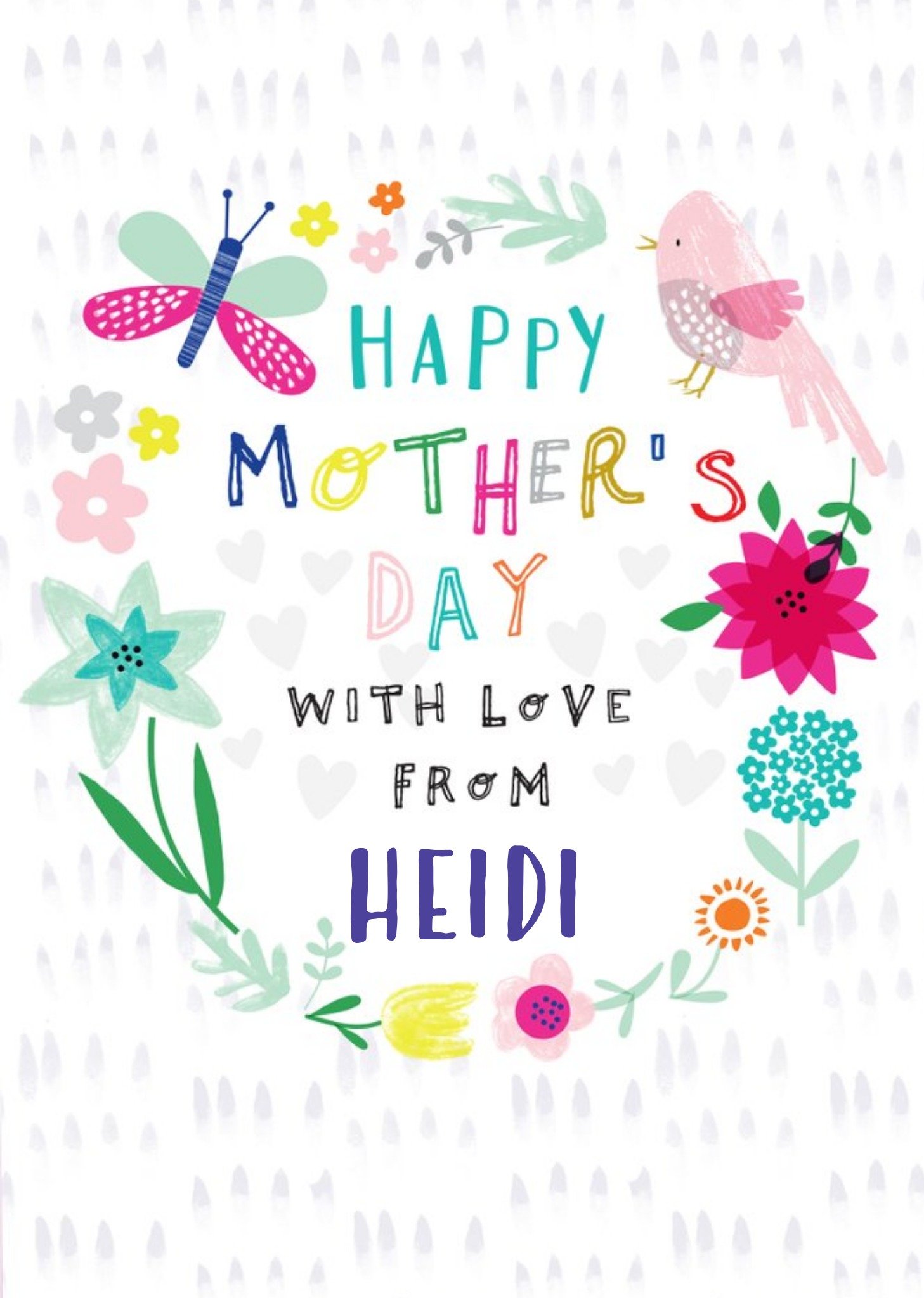 Cute Illustration Happy Mother's Day With Love Ecard