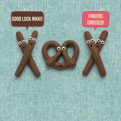 Fingers Crossed Personalised Good Luck Card