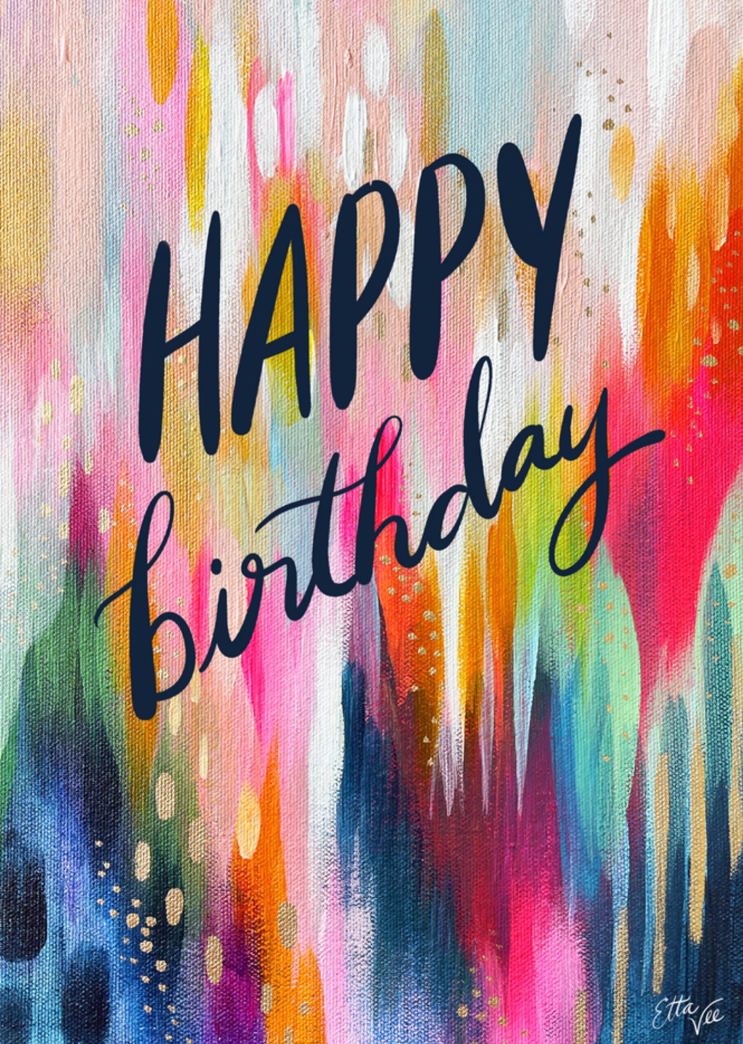 Happy Birthday Artist Brushstroke Card Ecard