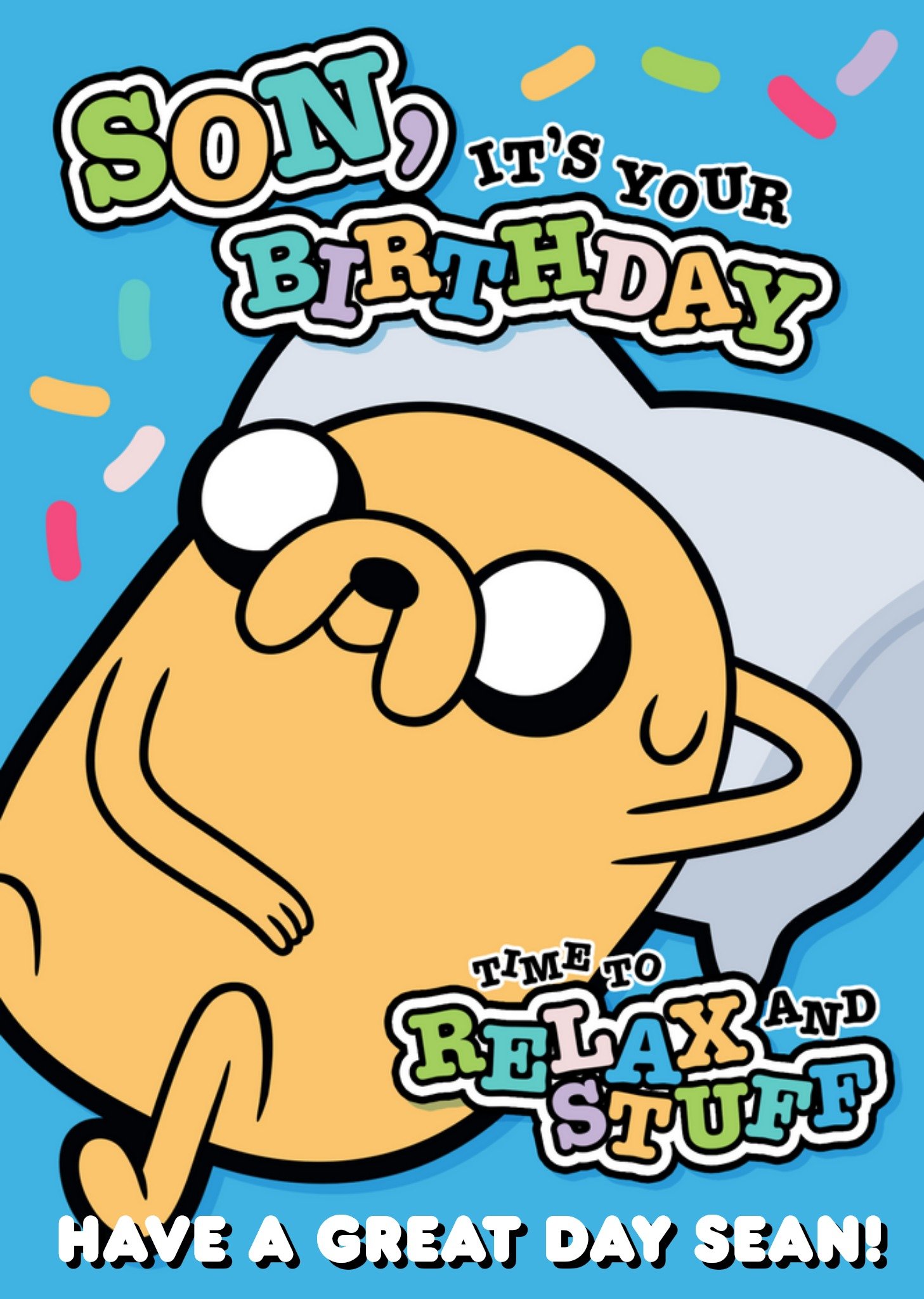 Other Adventure Time Son Its Your Birthday Time To Relax And Stuff Card, Large