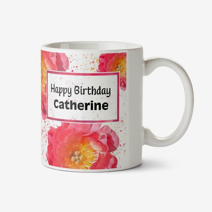 Photographic Flowers Happy Birthday Mug