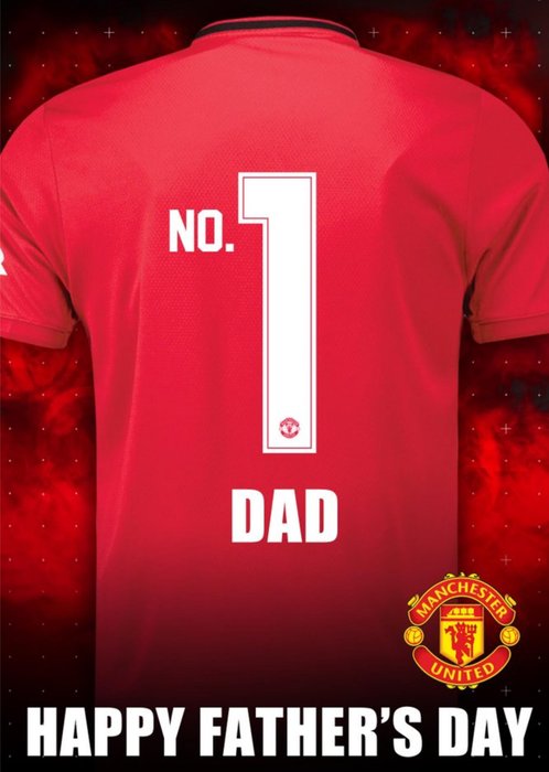 Manchester United FC Football Club No 1 Dad Father's Day Card