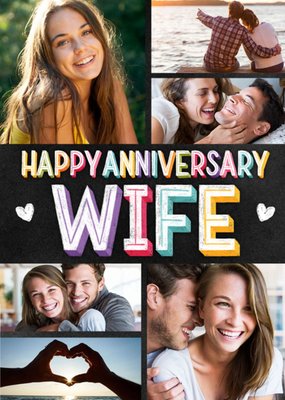 Anniversary Photo Upload Card for Wife - Happy Anniversary Wife