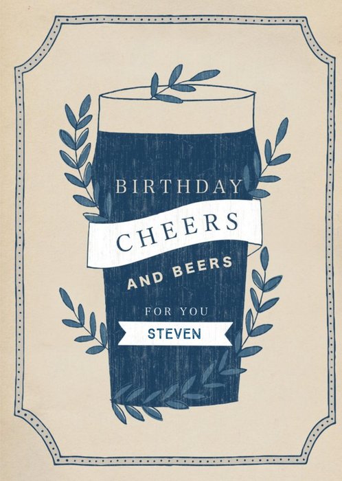 Mens birthday card - pint - beer