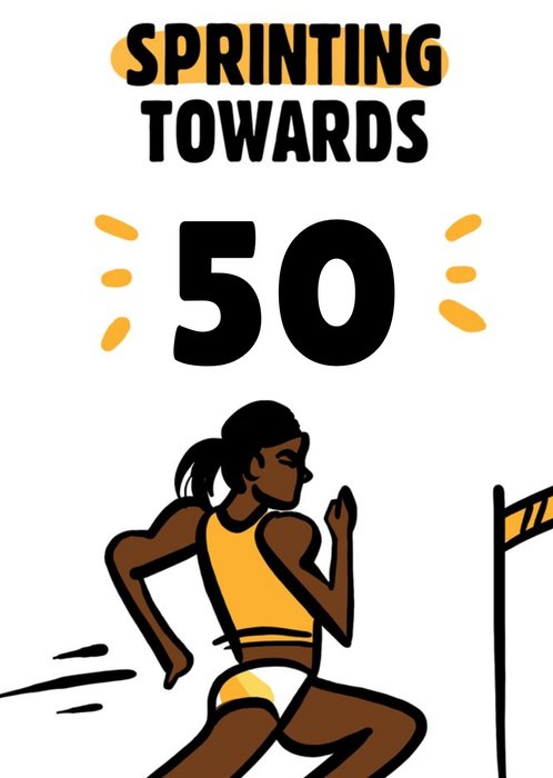 Olympic Female Sprinter 50th Birthday Card