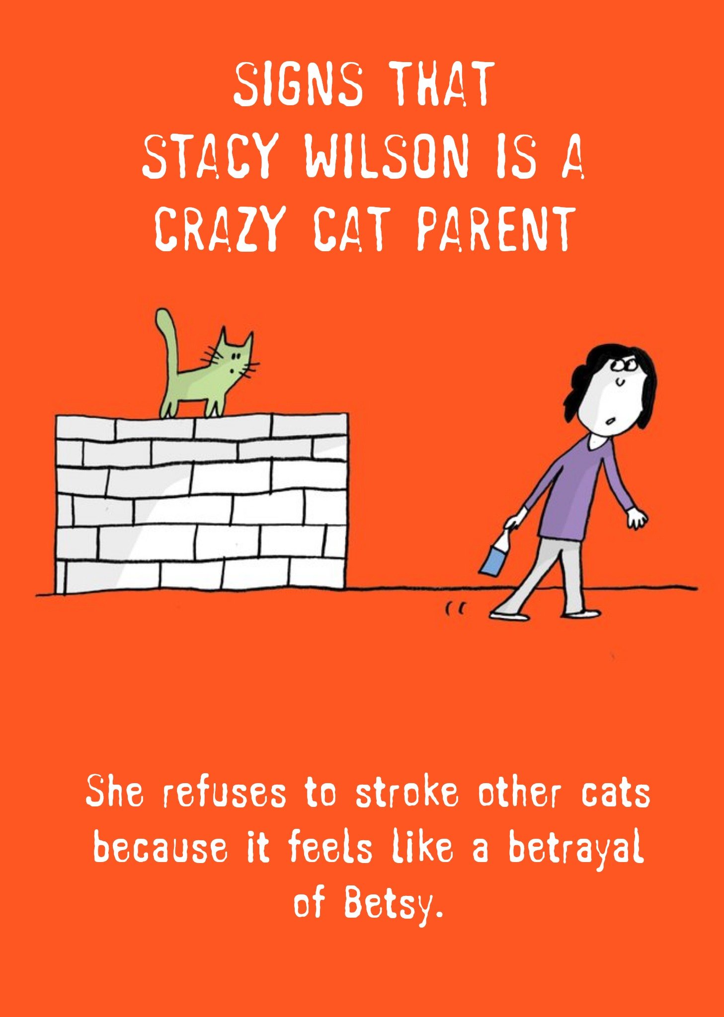 Moonpig Personalised Crazy Cat Parent Card, Large