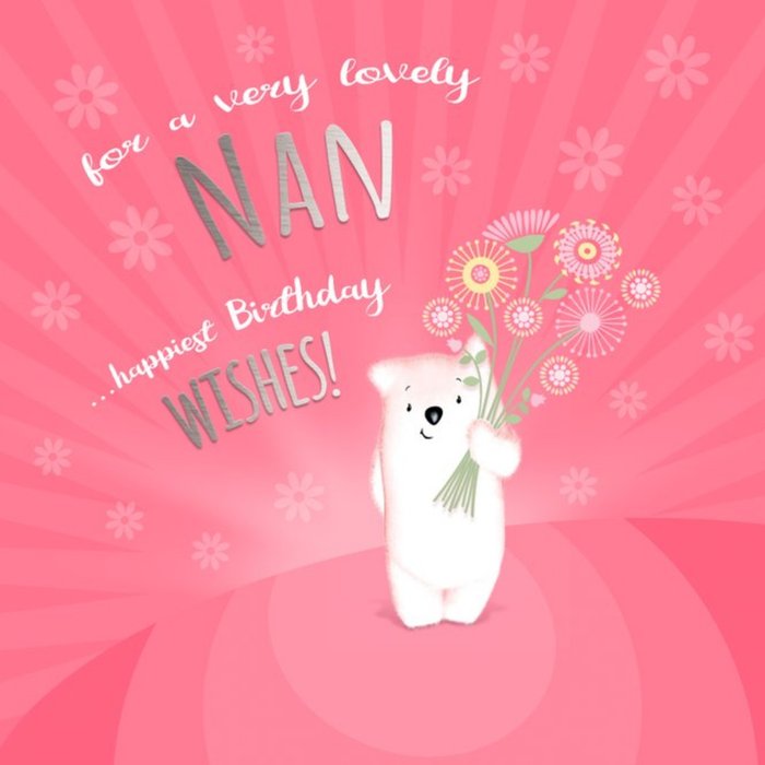 Meecadoo Cute Illustrated Bear Nan Birthday Card