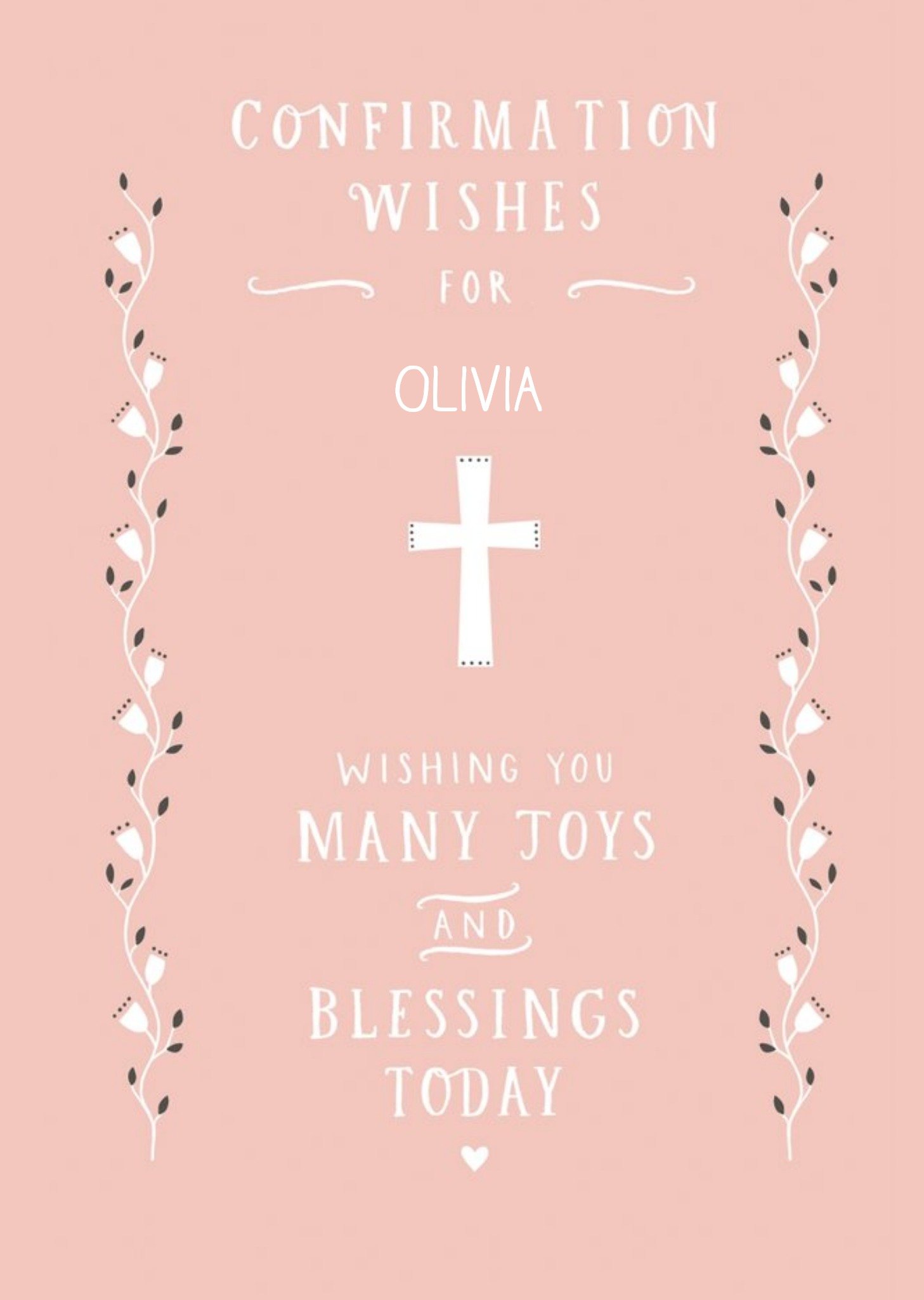 Friends Guk Typographic Cross Blessings Confirmation Card, Large