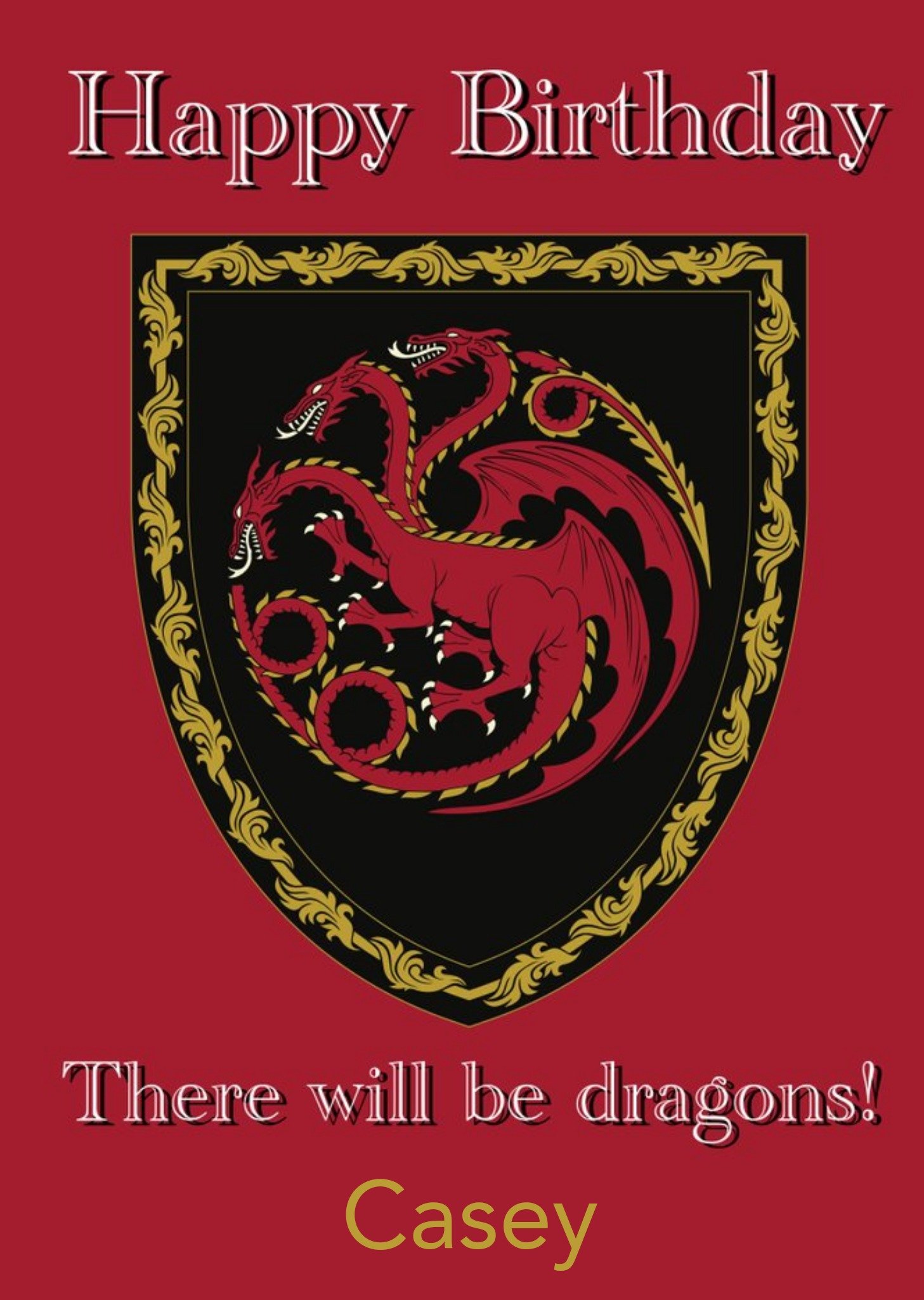 Game Of Thrones House Of The Dragon Crest Birthday Card Ecard