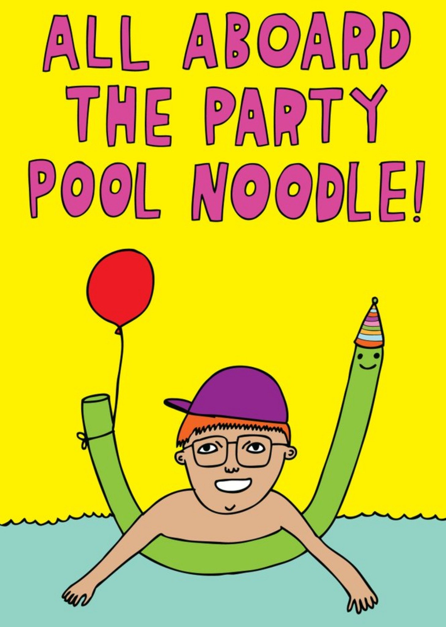 Moonpig All Aboard The Party Pool Noodle Birthday Card Ecard
