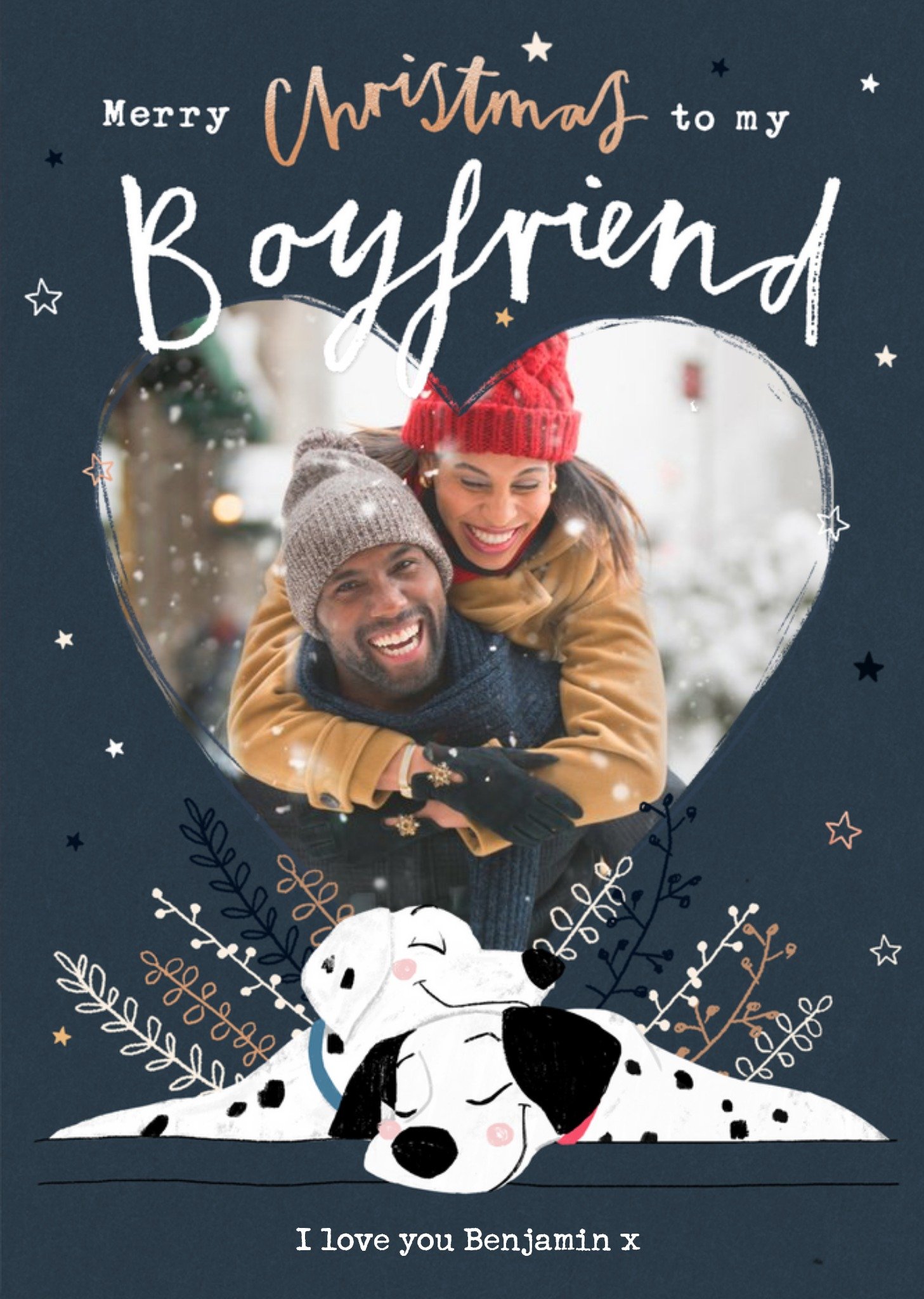 Disney 101 Dalmatians Boyfriend Photo Upload Christmas Card Ecard