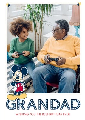 Disney Mickey Mouse Grandad Photo Upload Birthday Card