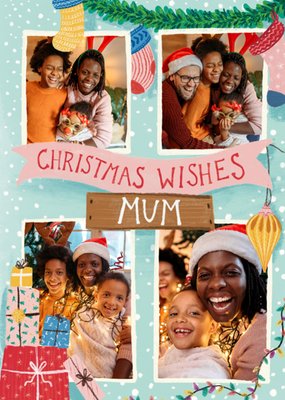 Christmas Wishes Mum Photo Upload Christmas Card