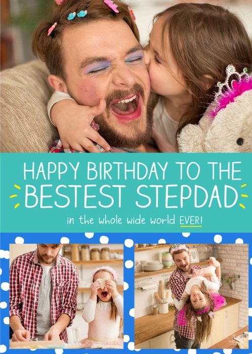 Happy Jackson Bestest Stepdad Personalised Photo Birthday Card