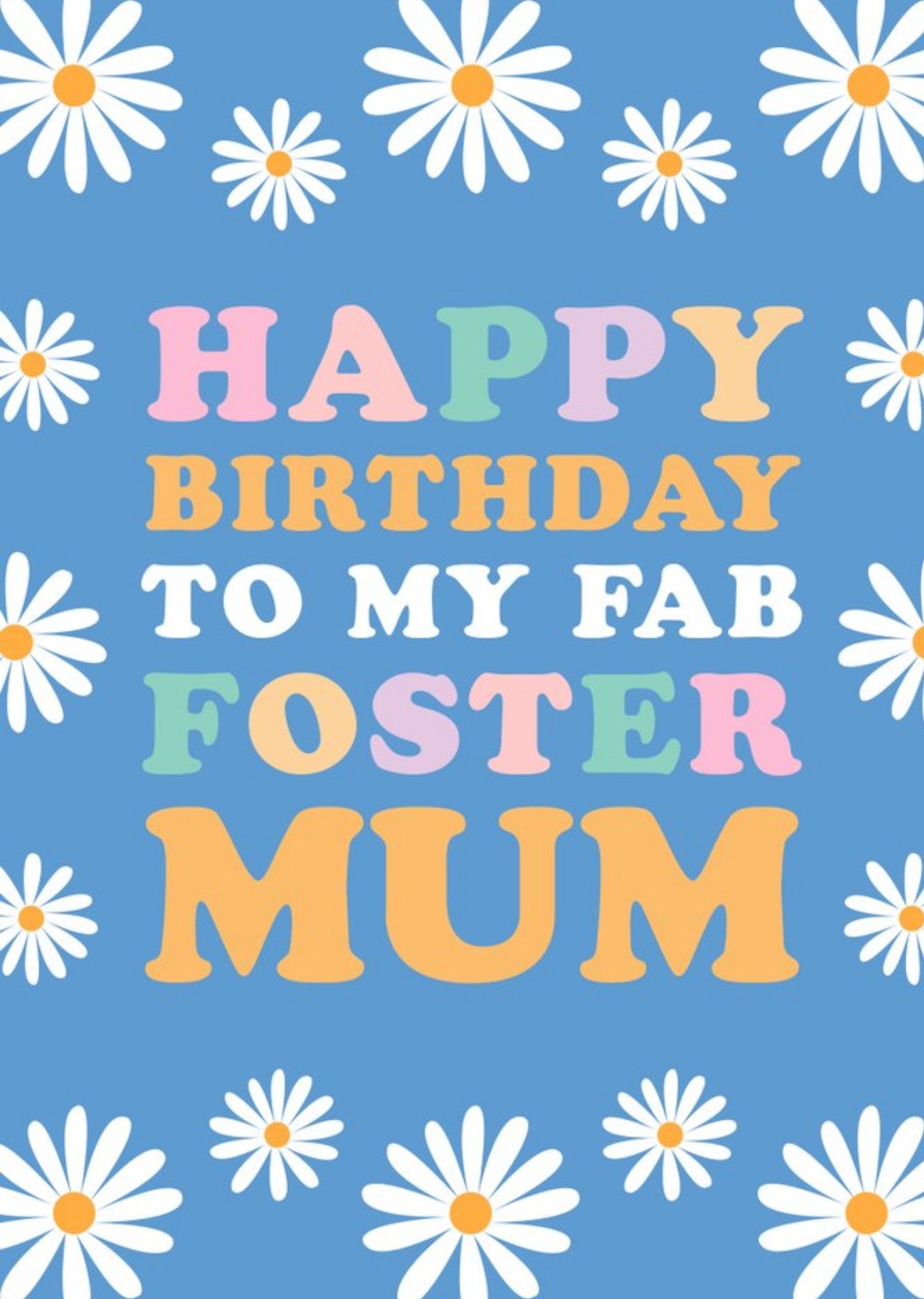 Moonpig Daisies Foster Mum Happy Birthday Card, Large